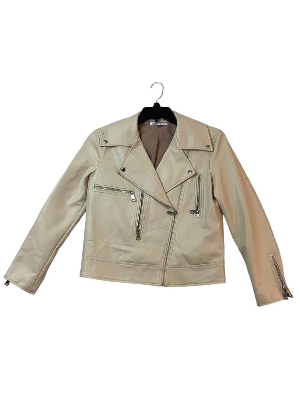 Elizabeth and James Faux Leather Moto Jacket Size L